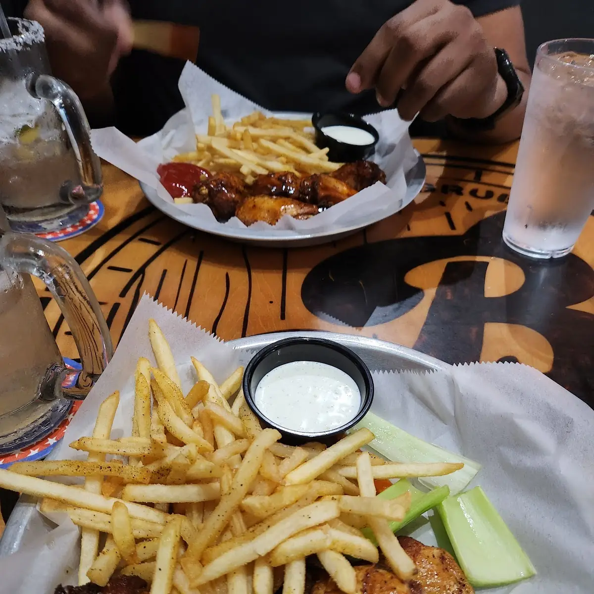 Mango Habanero Chicken Wings with Fries