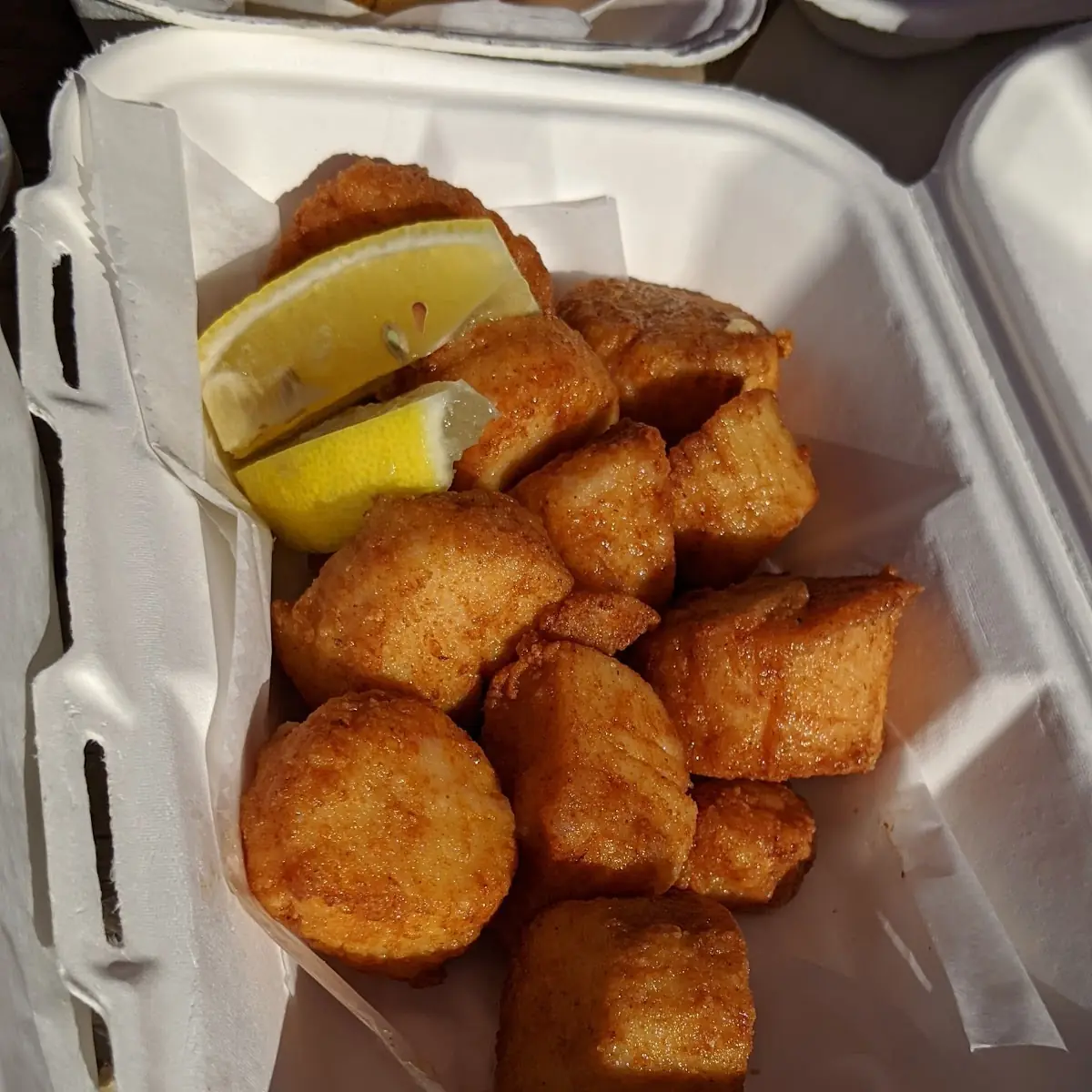 Golden Fried Scallop Platter