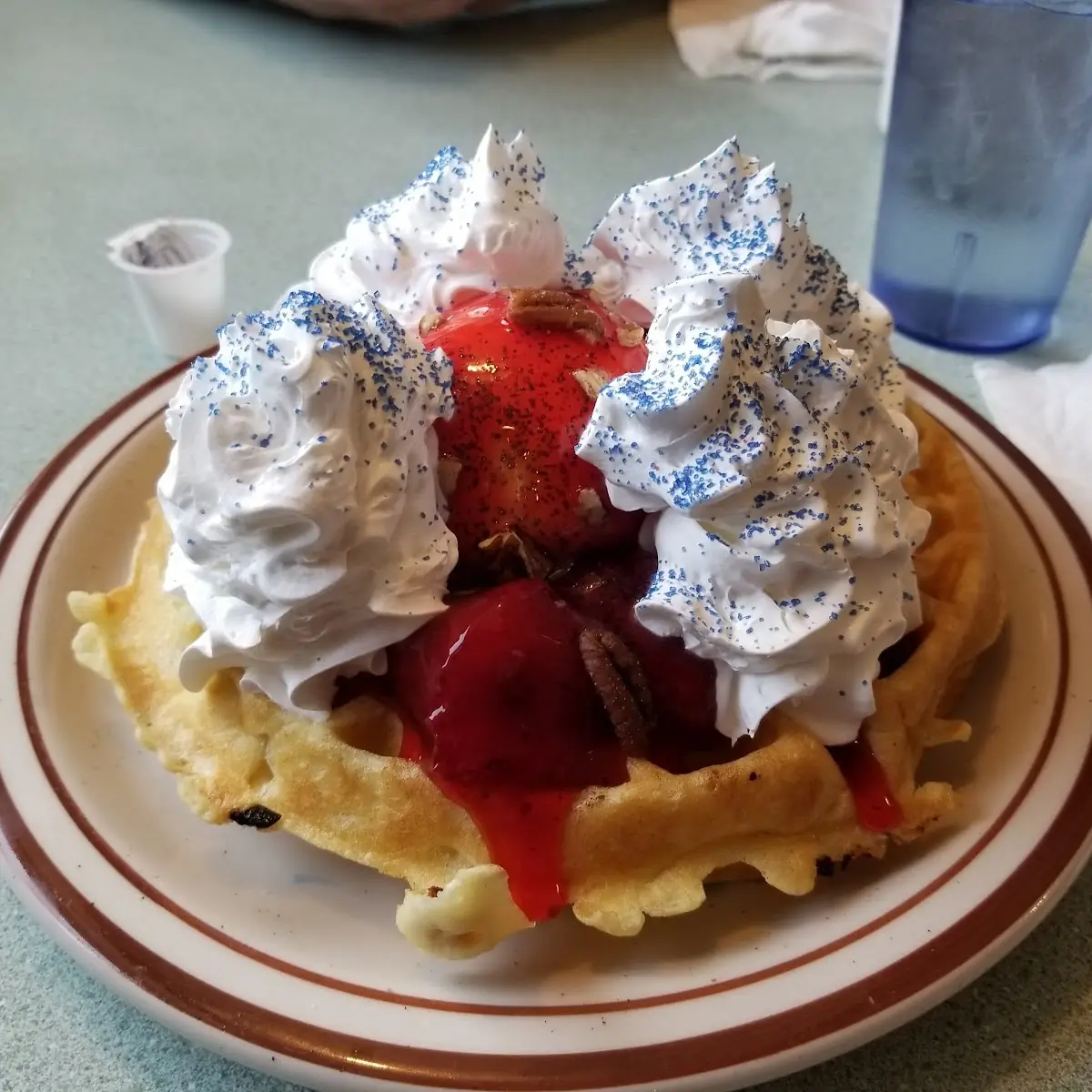 Alaskan Waffle with Vanilla Ice Cream