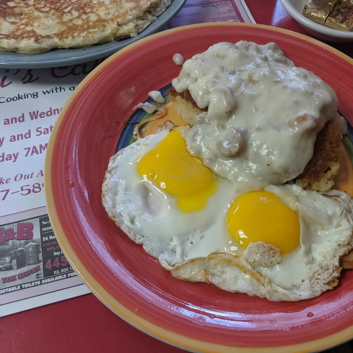 Biscuit and Sausage Gravy with 2 Eggs