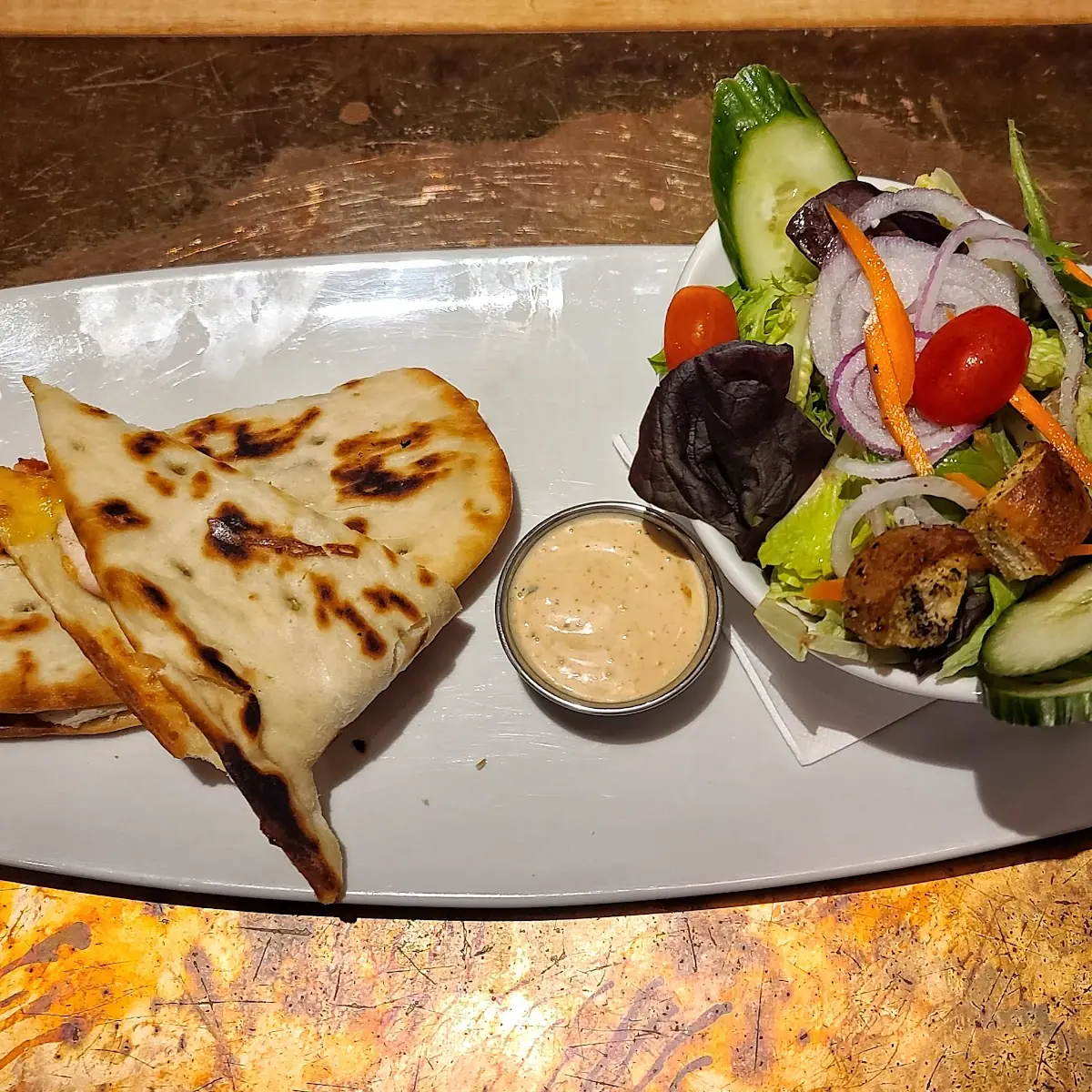 Chicken Quesadilla with a Side Salad