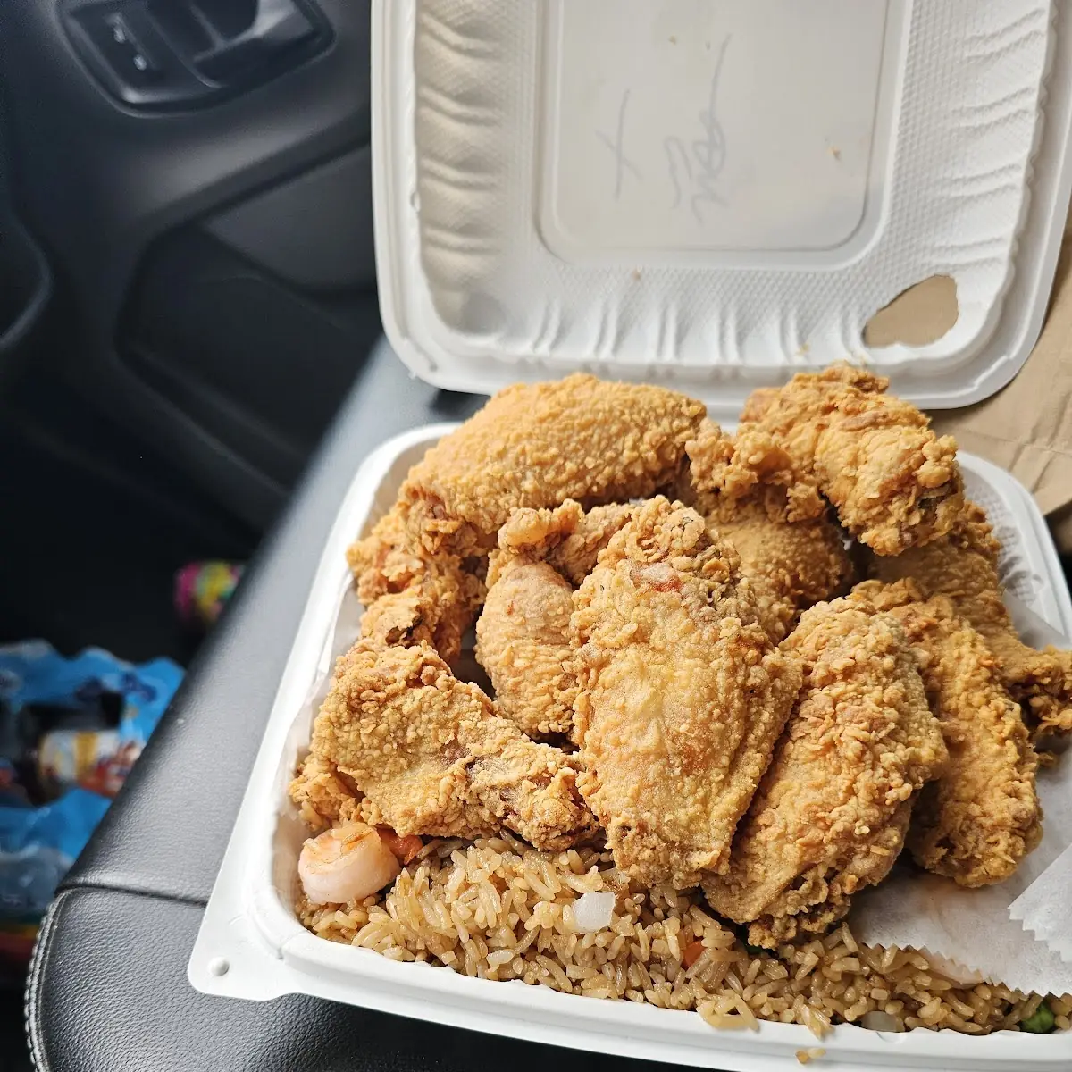 Breaded Wings and Shrimp Fried Rice