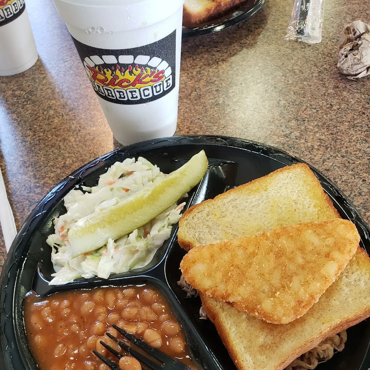 Pulled Pork Plate with Slaw and Baked Beans