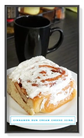 Cinnamon Bun with Cream Cheese Topping