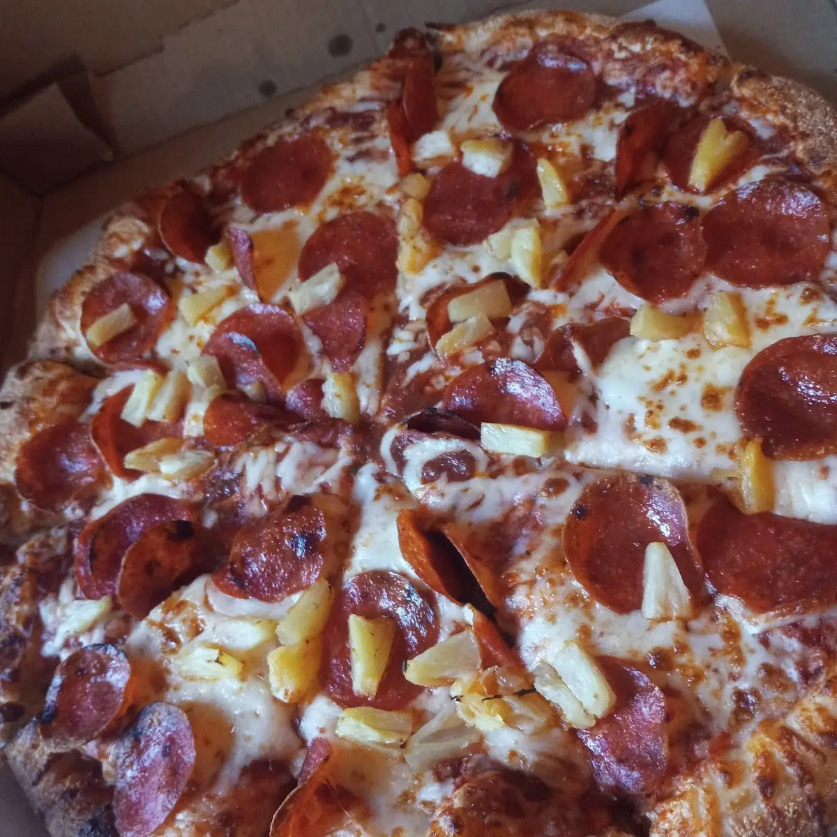 Pepperoni and Pineapple Pizza