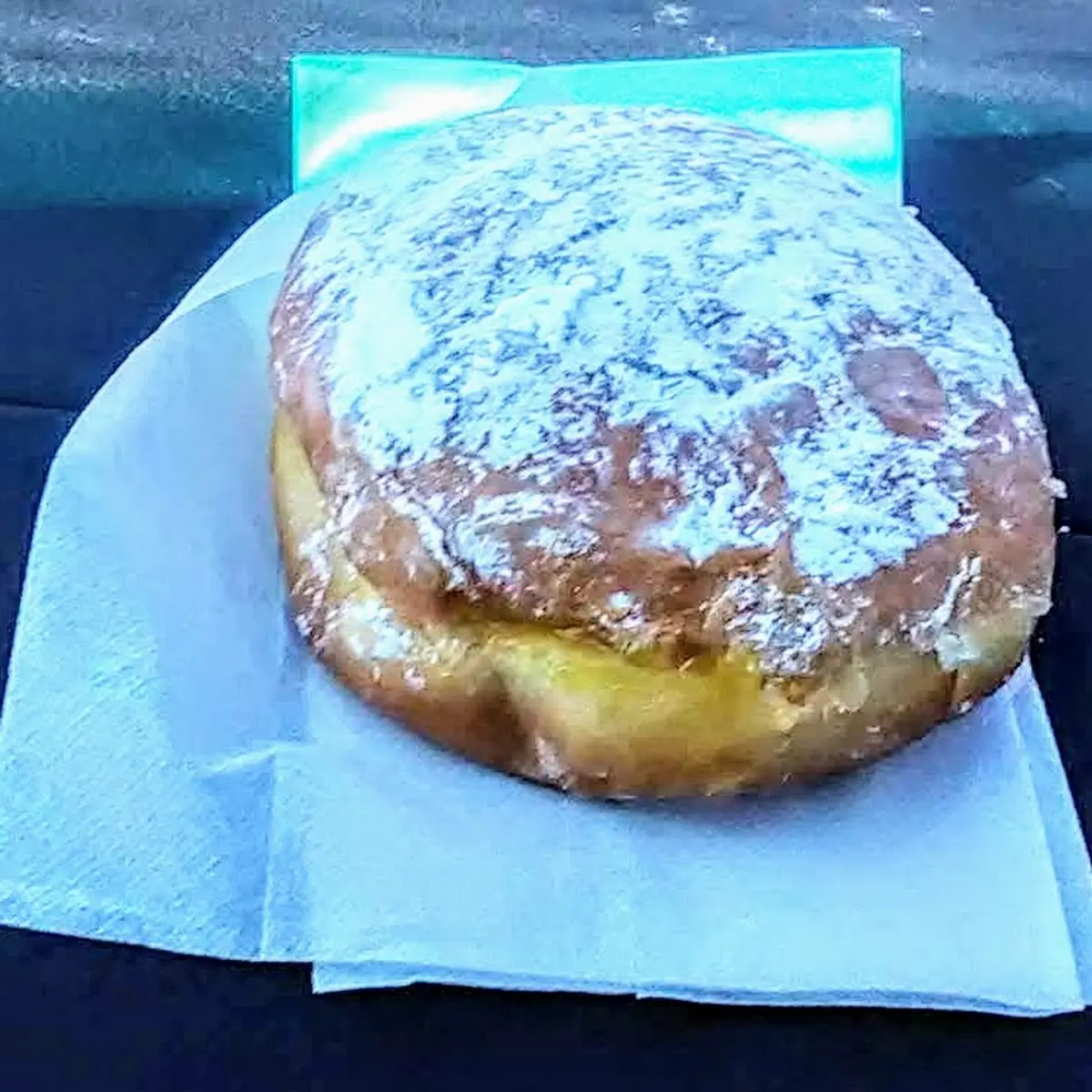 Lemon Filled Doughnut with Powdered Sugar