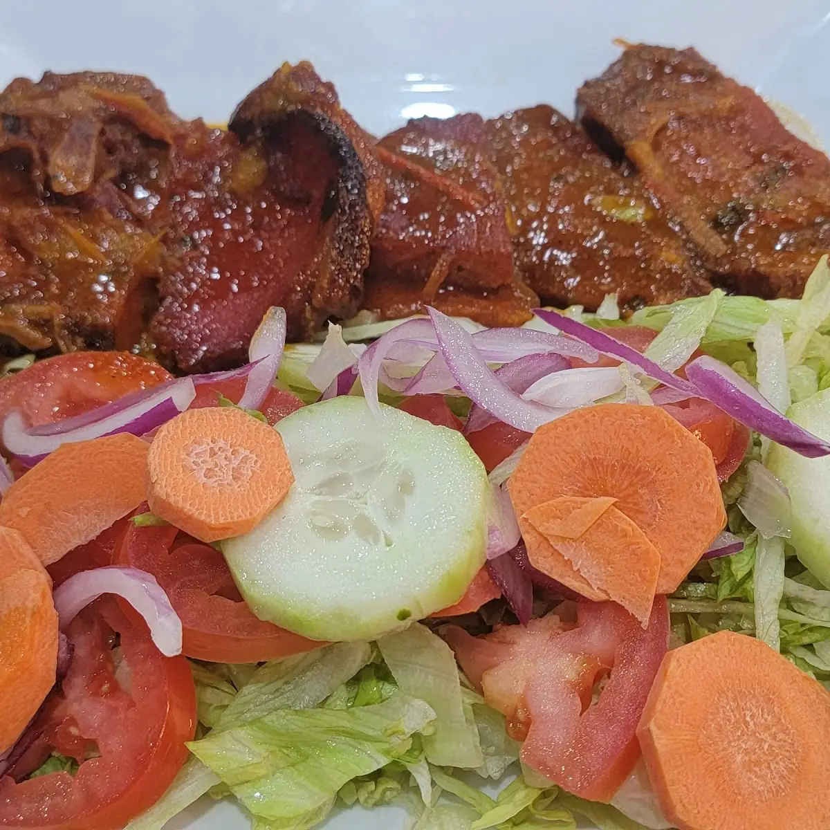 Salad with Pork Chops