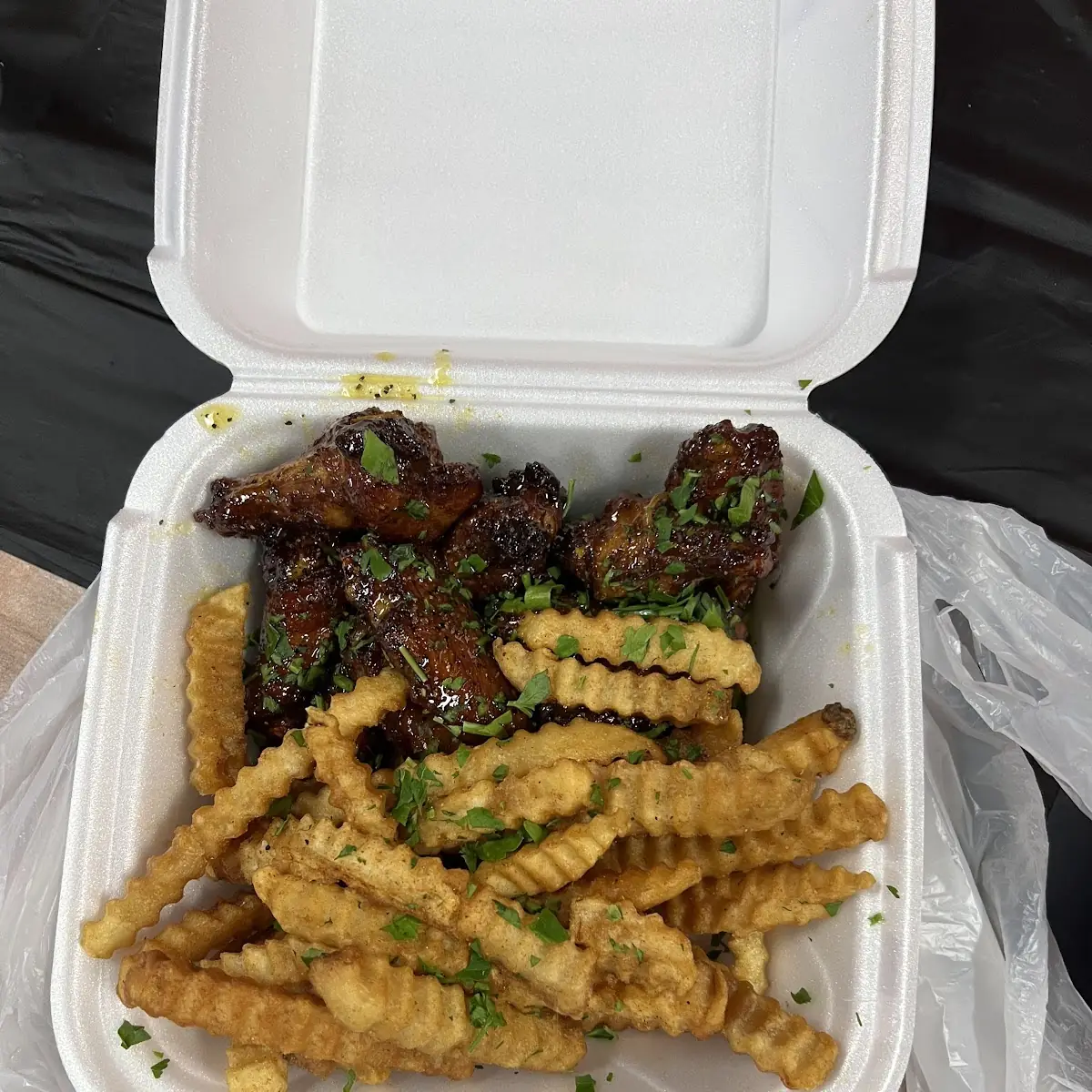 Lemon Pepper Wings and Fries