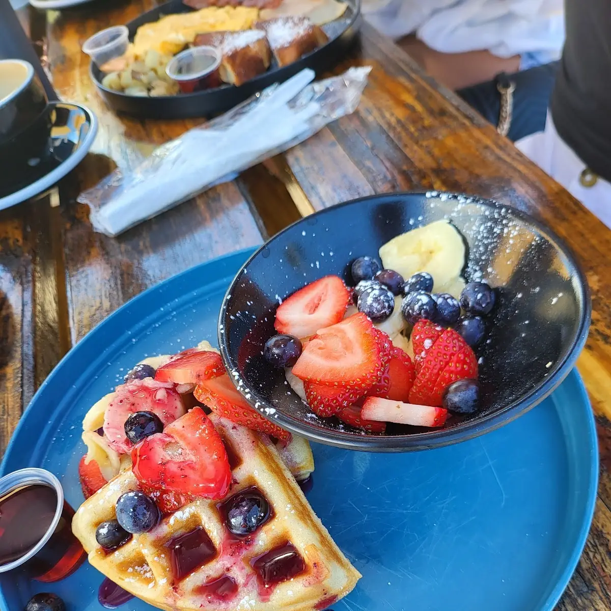 Half Waffle and Fruit Salad