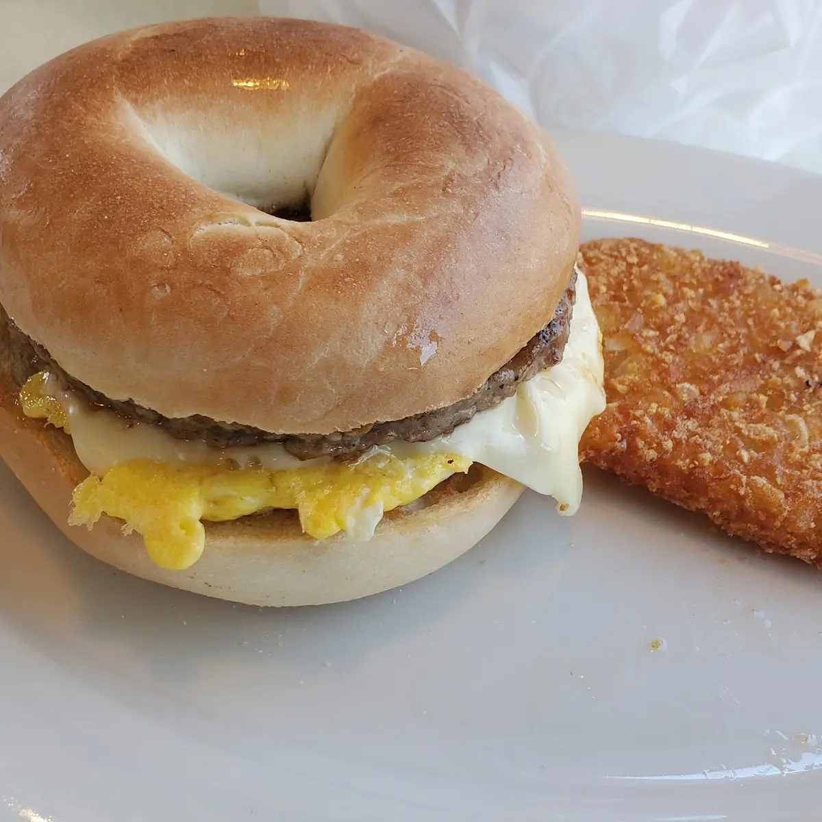 Bagel Sausage Egg and Cheese