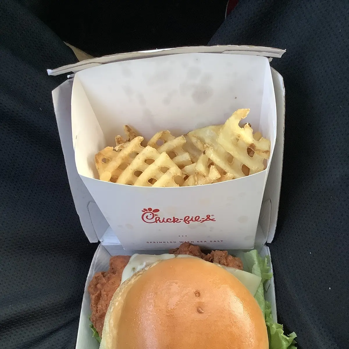 Chicken Deluxe Burger and Fries