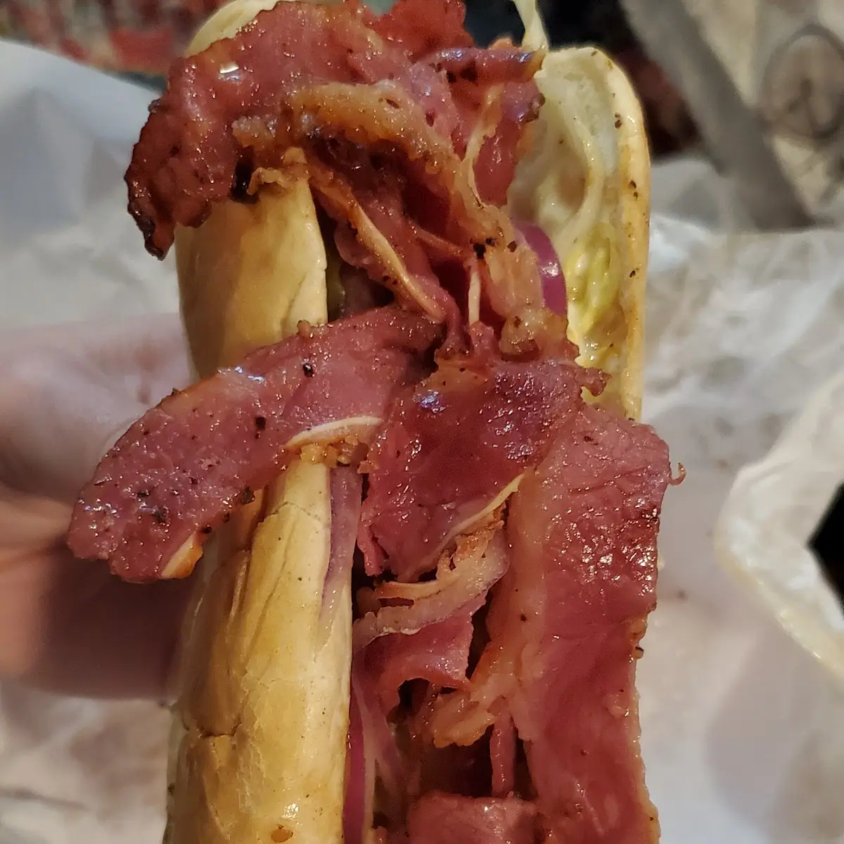 Hot Pastrami Sandwich