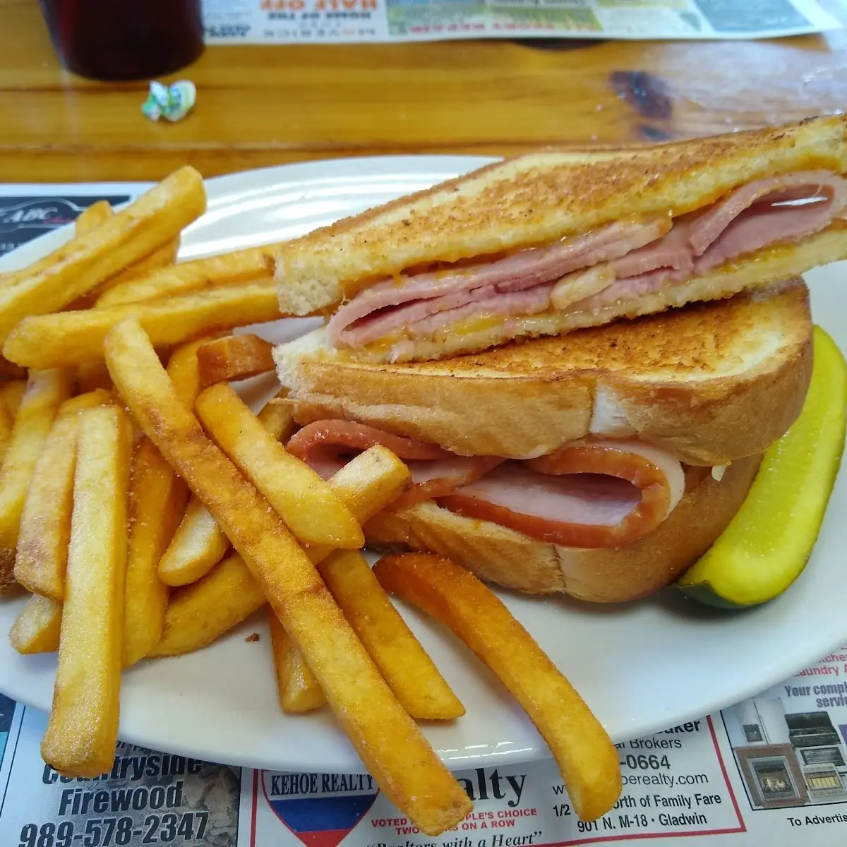 Grilled Ham and Cheese with Fries