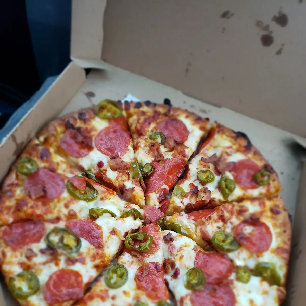 Pan Pizza with Pepperoni Bacon Jalapenos