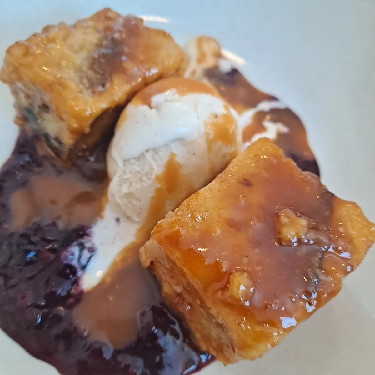 Warm Caramel Bread Pudding