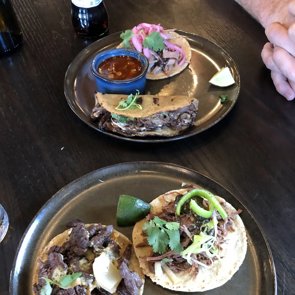 Three Steak Tacos with Cilantro
