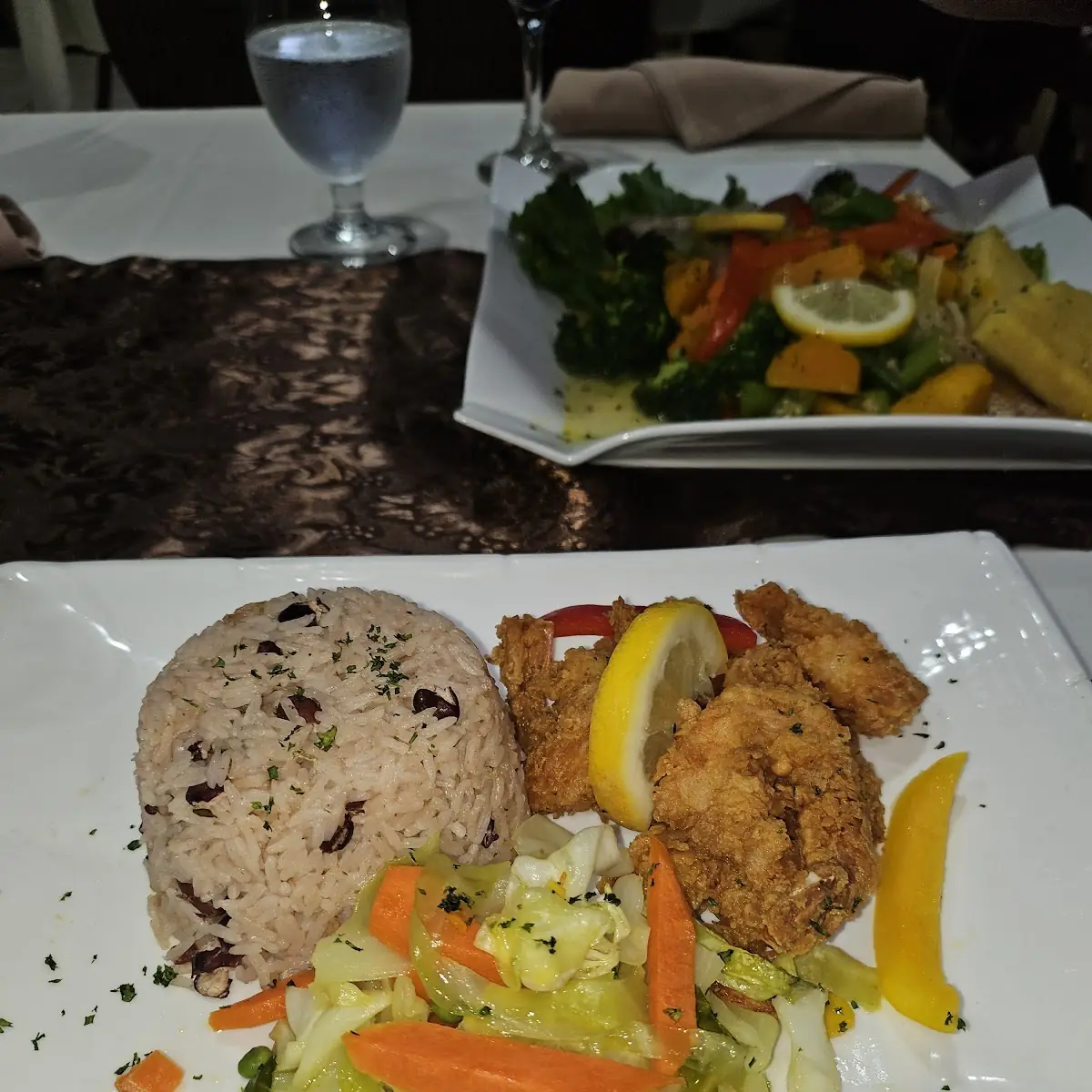 Fried Shrimp with Rice and Peas