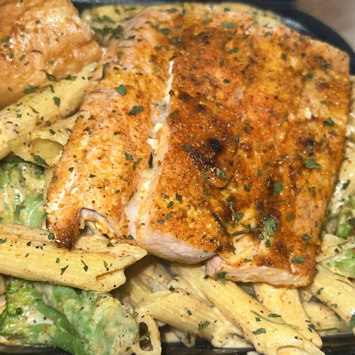 - Grilled Salmon Alfredo
