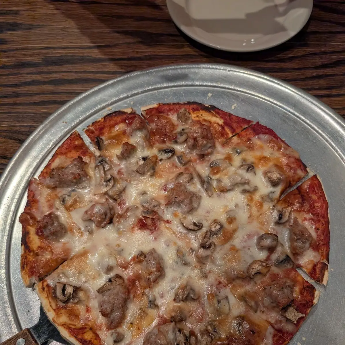 Mushroom Sausage Pizza