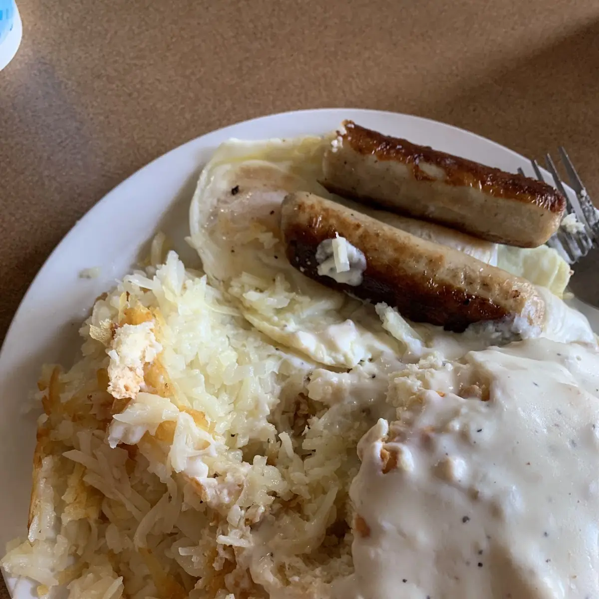 Biscuits and Gravy with Hash Browns