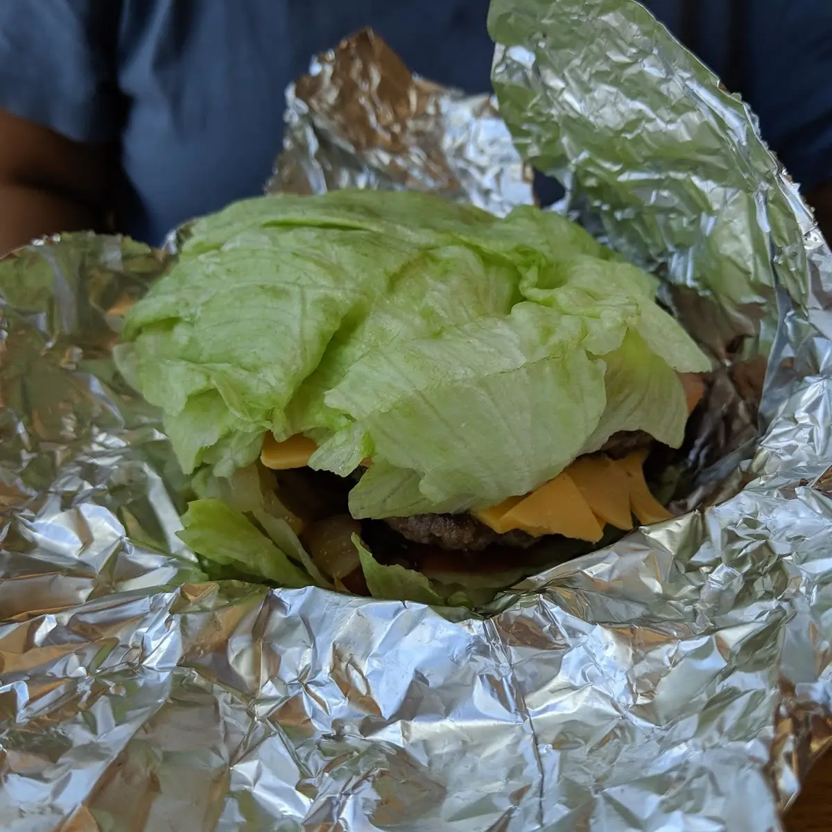 Bacon Cheese Burger with Lettuce Wrap