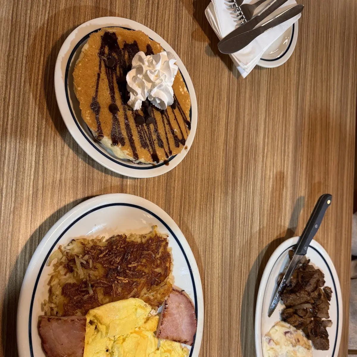 Chocolate Chip Pancakes Eggs