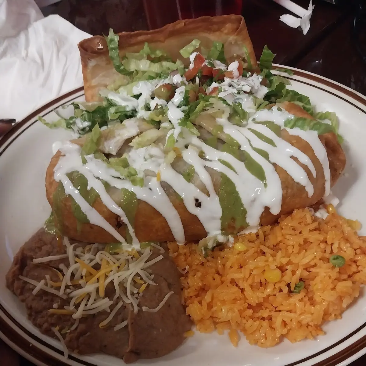 Shrimp Chimichanga Plate