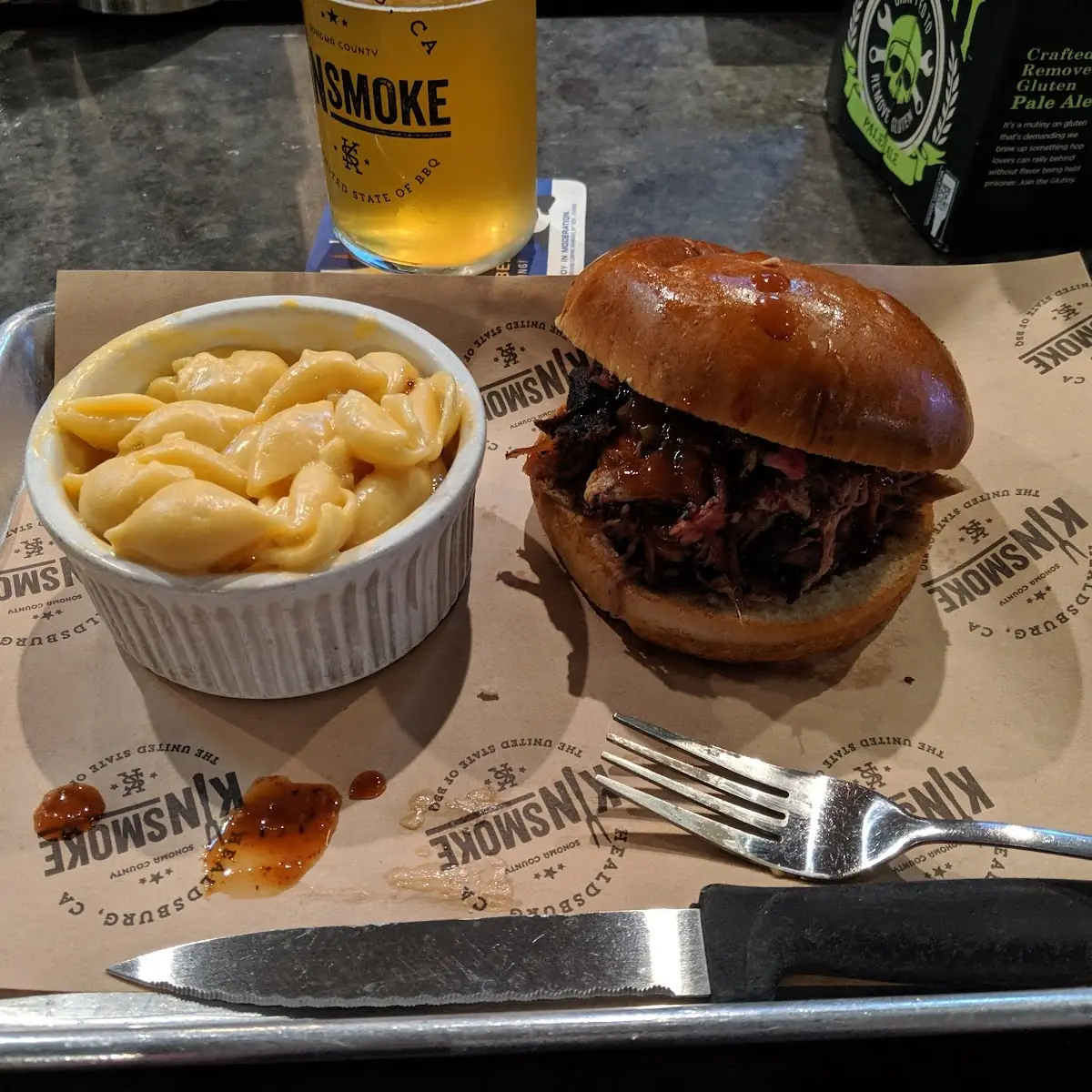 Pulled Pork Sandwich and Mac & Cheese
