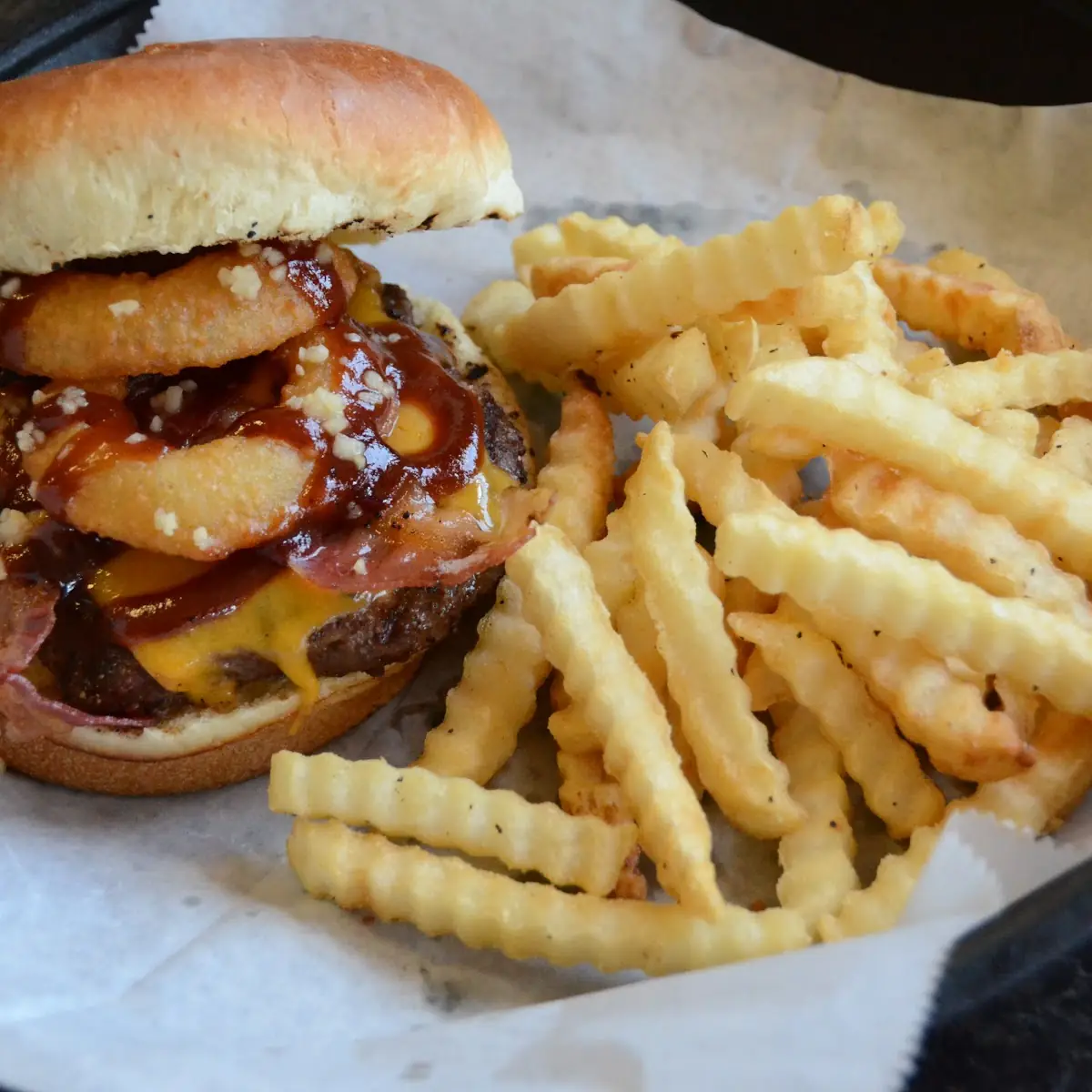 Bacon Cheddar Burger Basket