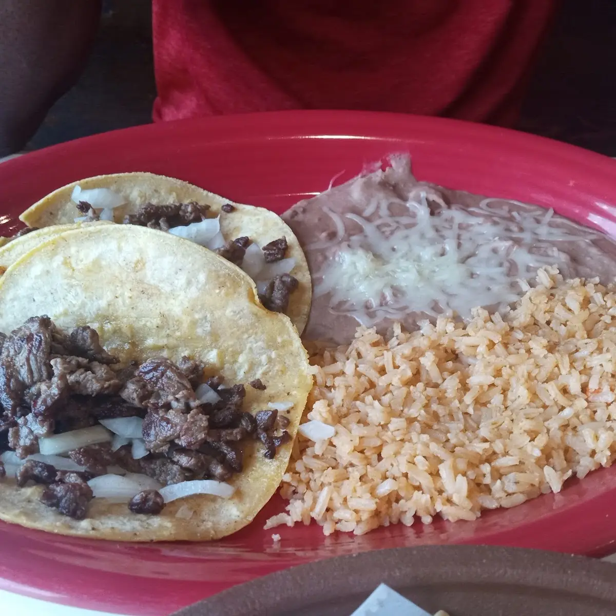2 Tacos Rice and Beans