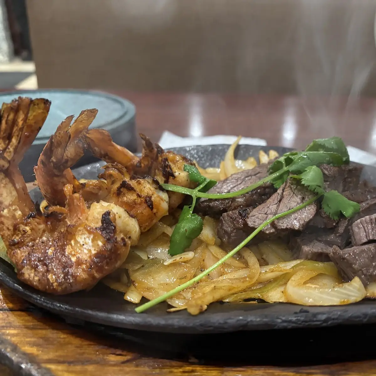 Beef Fajitas and Shrimp