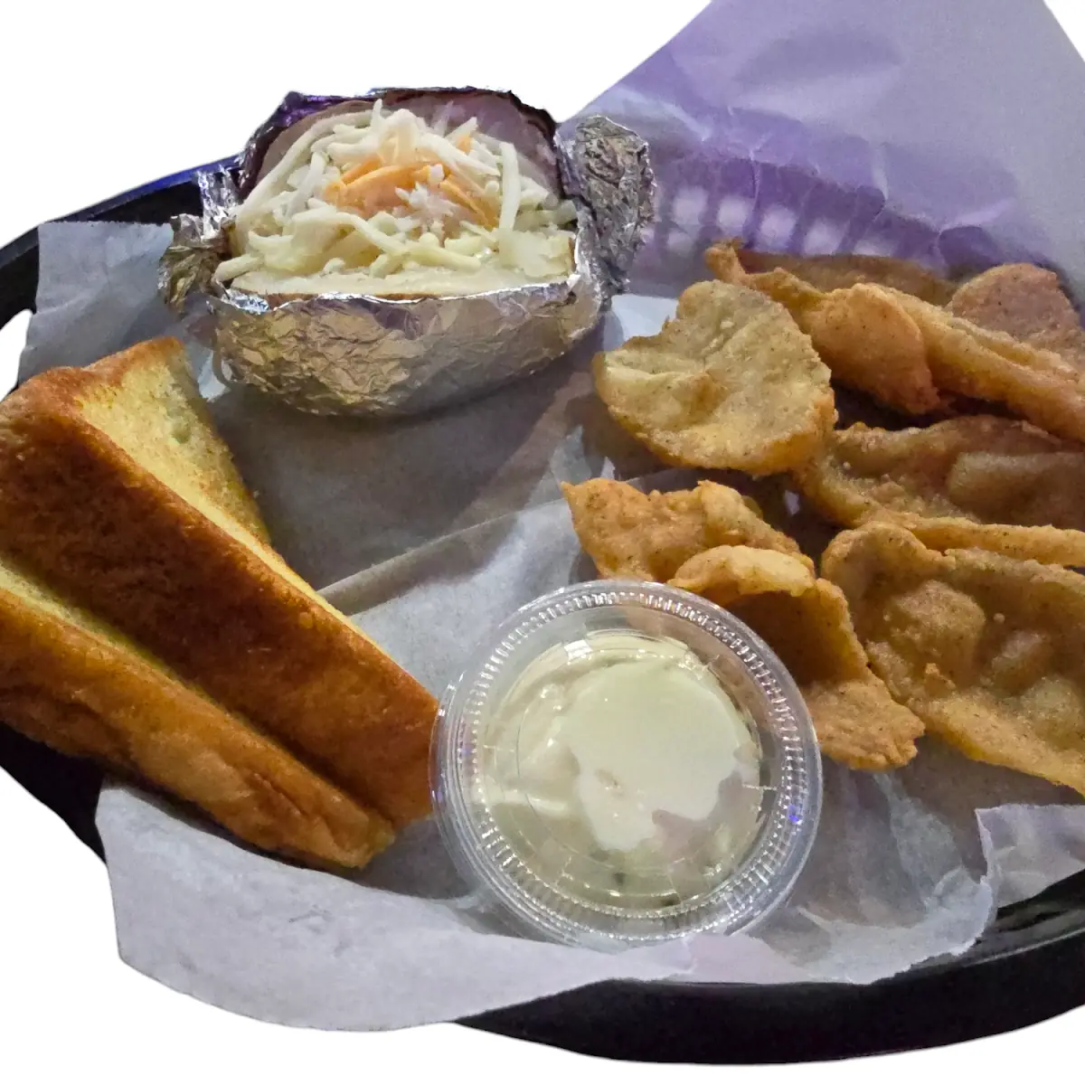 Fried Bluegill and Baked Potato