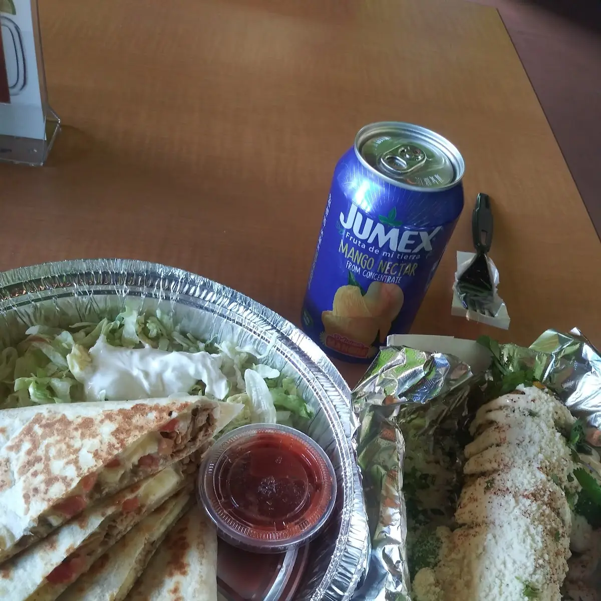 Chicken Quesadilla and Elote