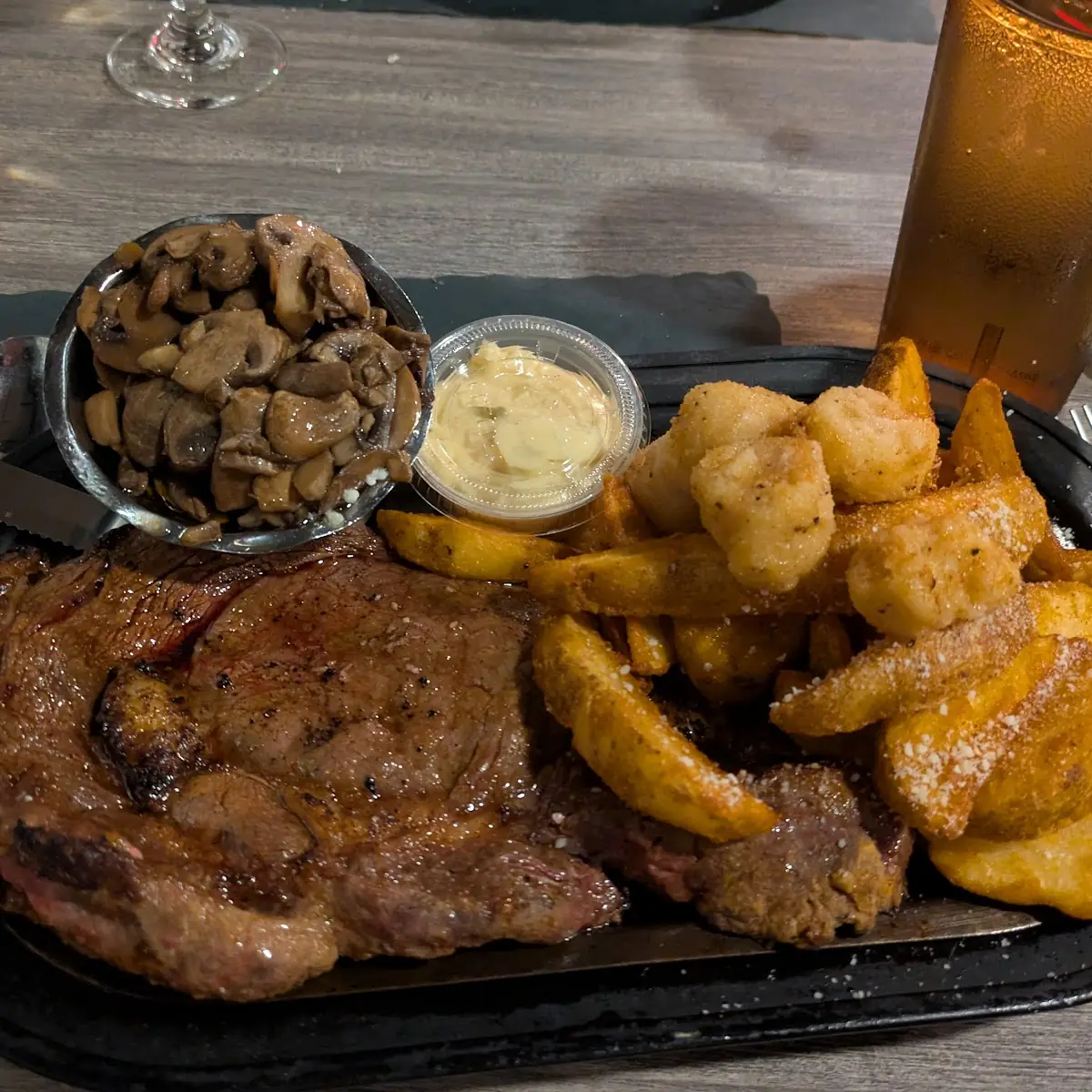 Ribeye and Deep Fried Scallops