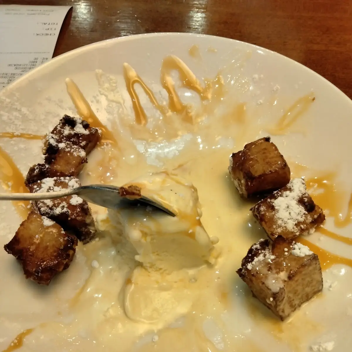 Bread Pudding Bites and Ice Cream