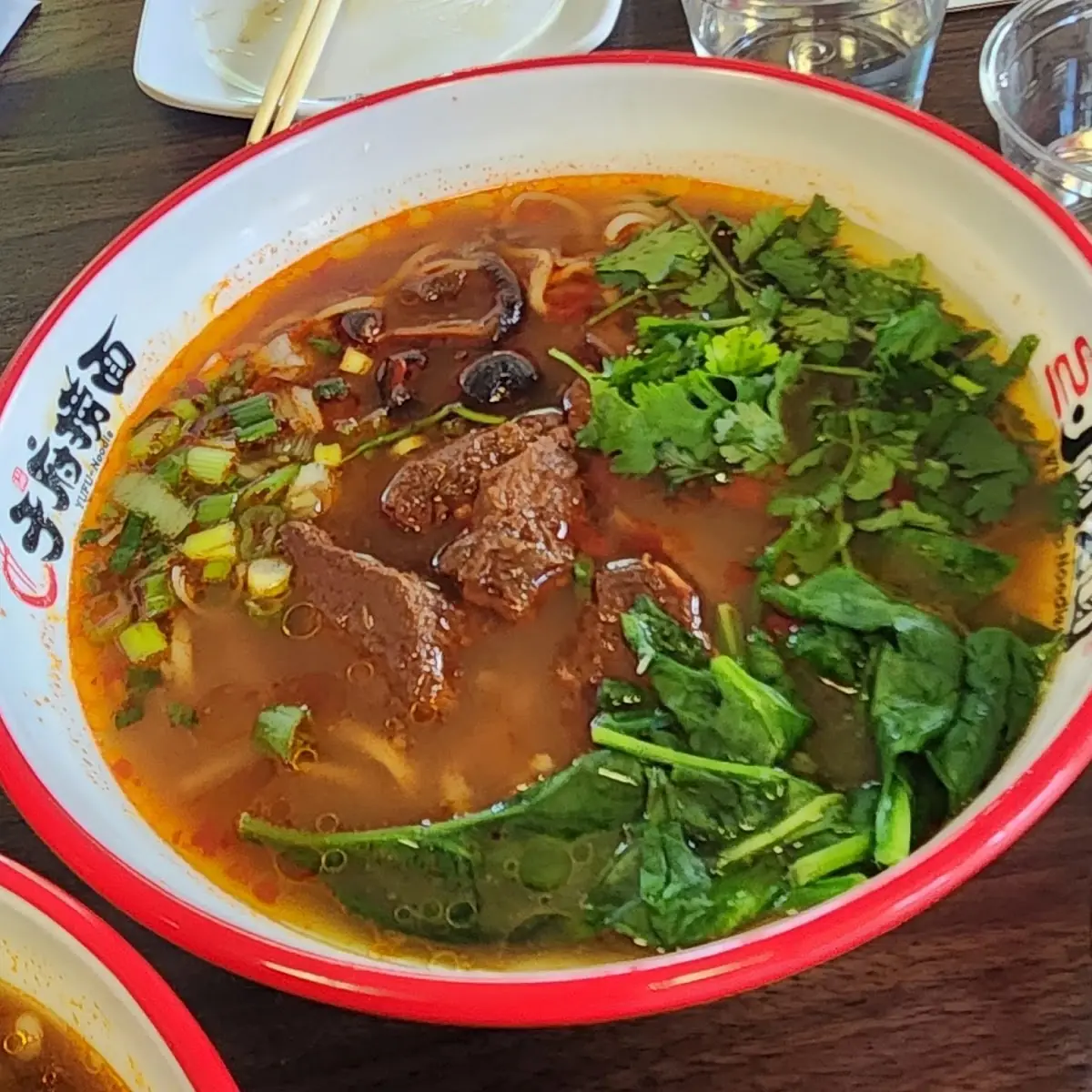 Dumplings and Beef Noodle Soup