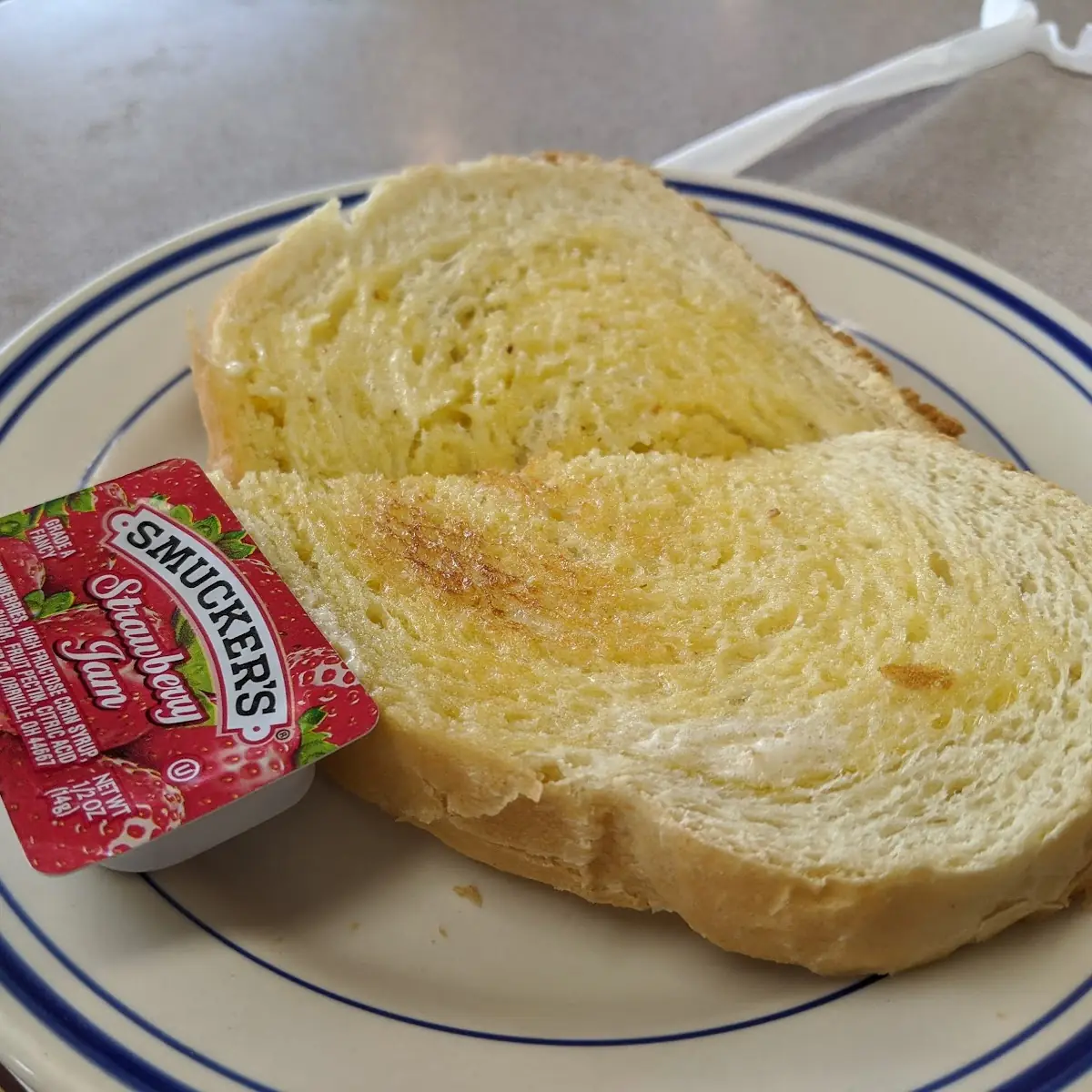 Buttered Toast with Strawberry Jam