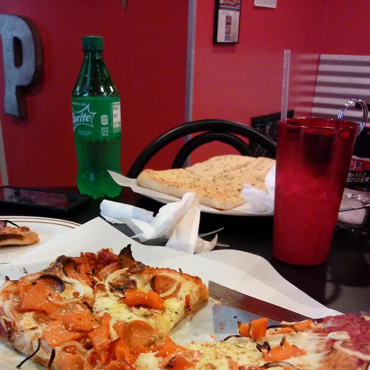Medium Pizza with Pepperoni Roasted Red Peppers and Onions