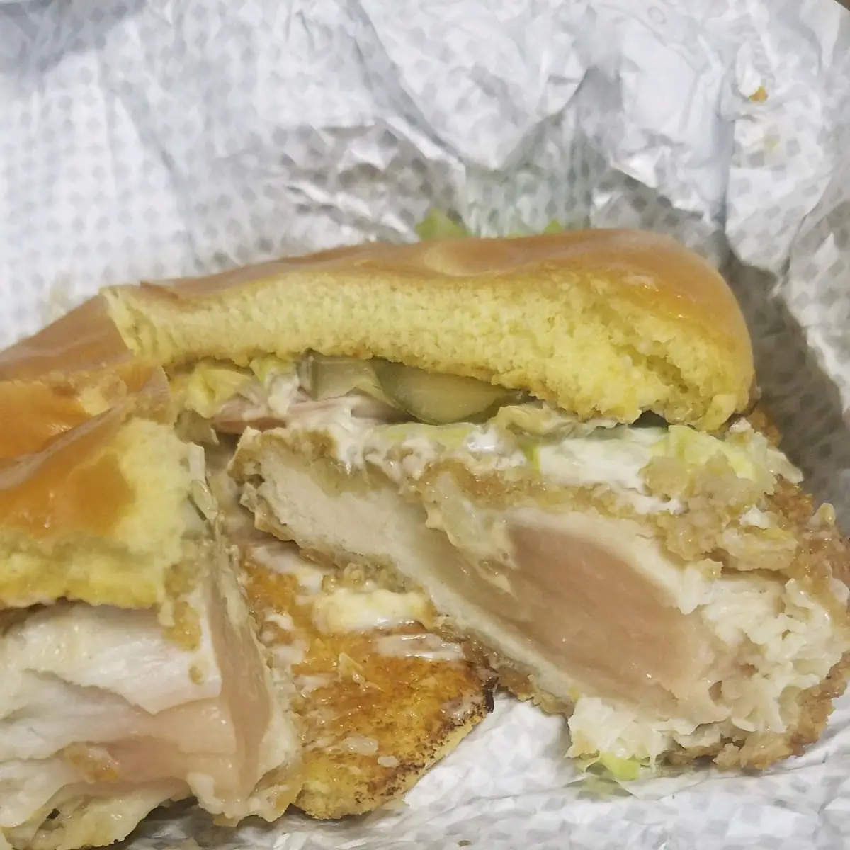 Raw Chicken Sandwich from Checkers
