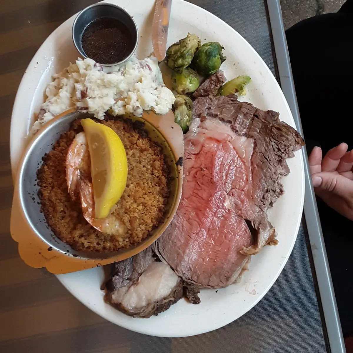 Prime Rib and Fried Shrimp
