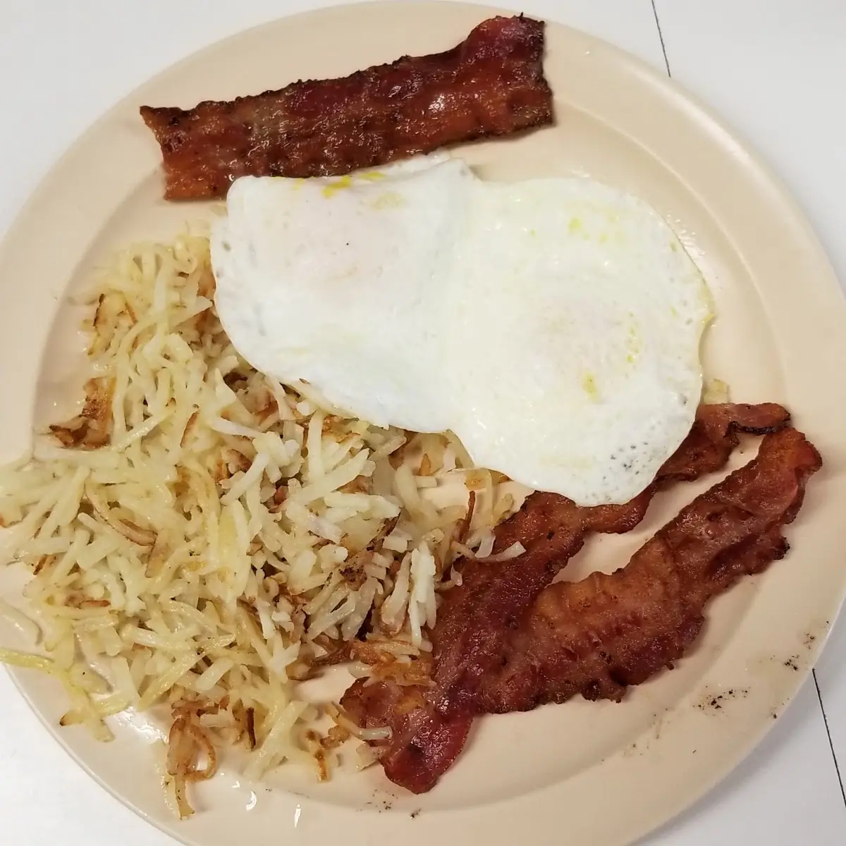 Eggs with Ham Steak and Hash Browns