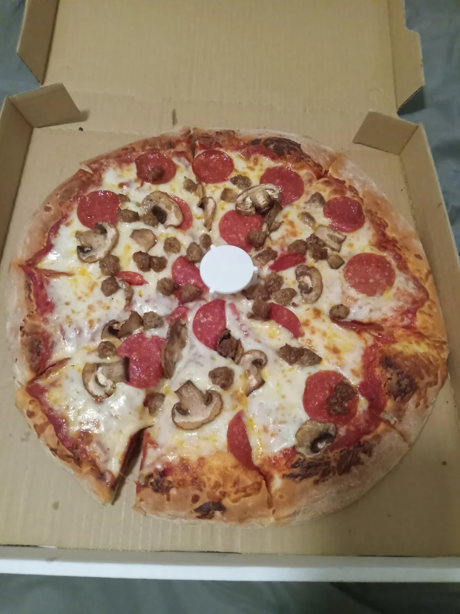 Pepperoni Sausage and Mushroom Pizza