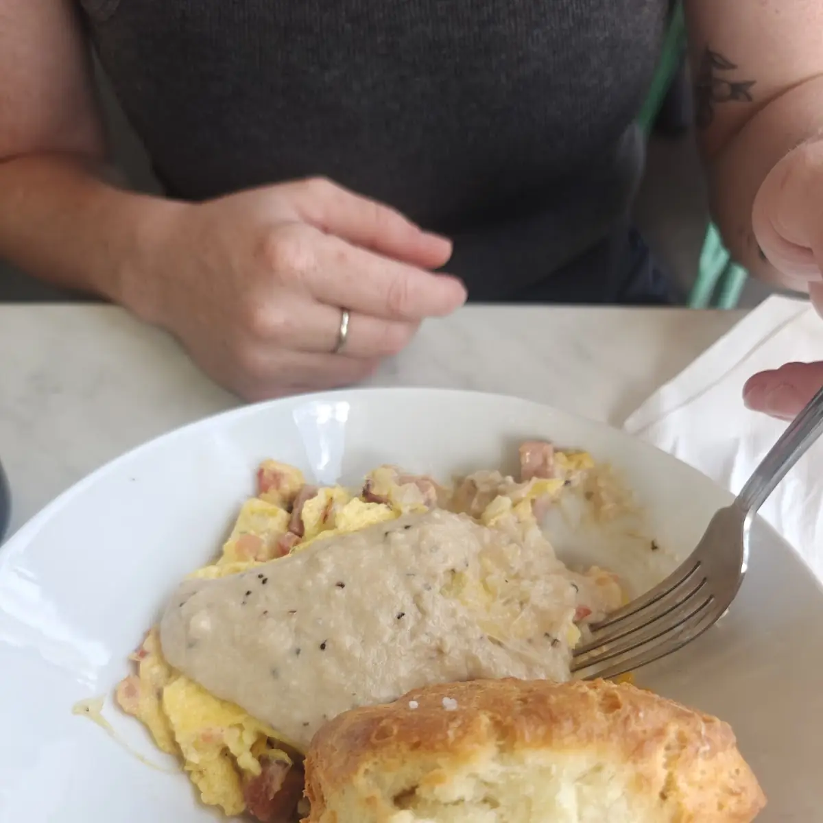 Broken Egg Biscuit Sandwich