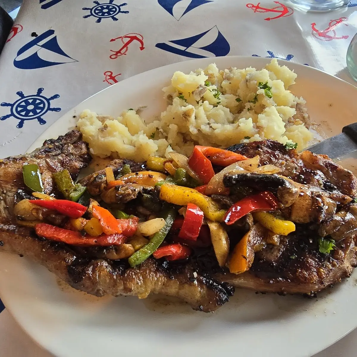 Smothered Strip Steak