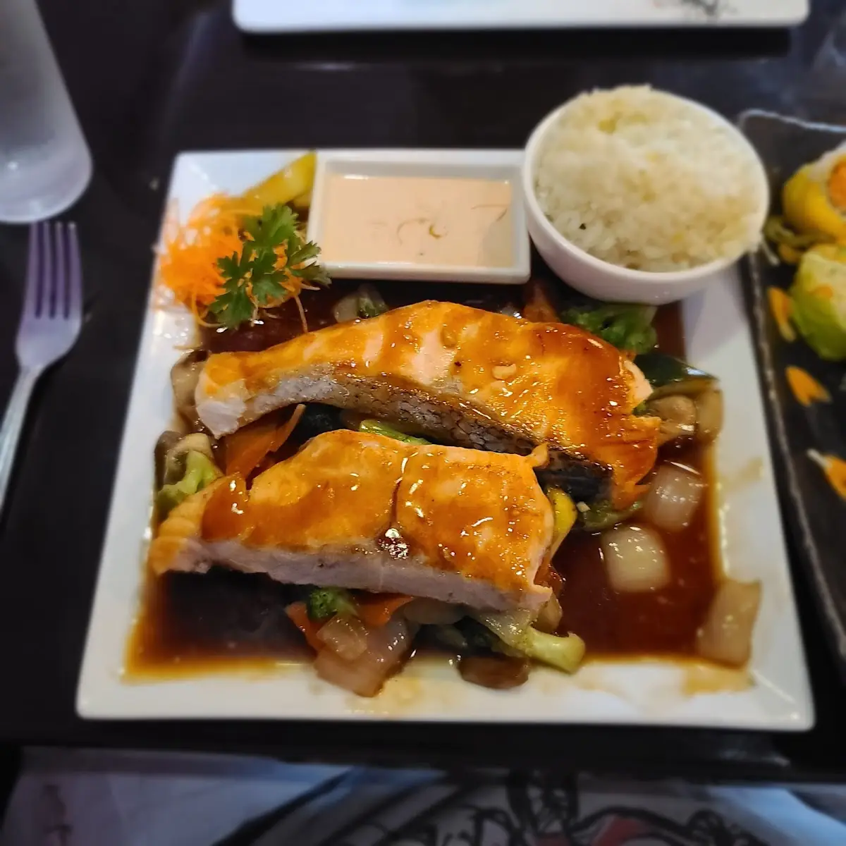 Hibachi Salmon with Fried Rice