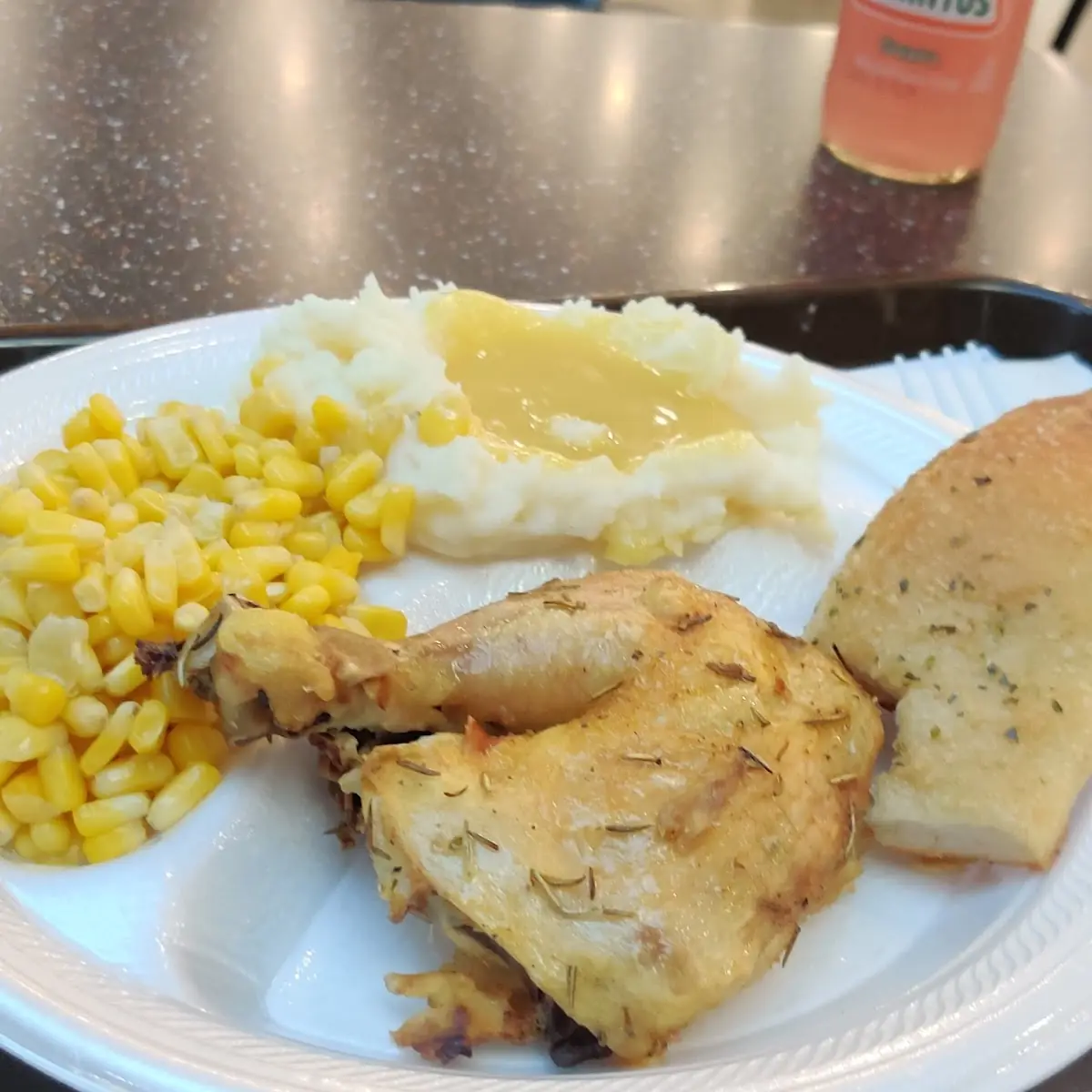 Baked Chicken Mashed Potatoes and Corn