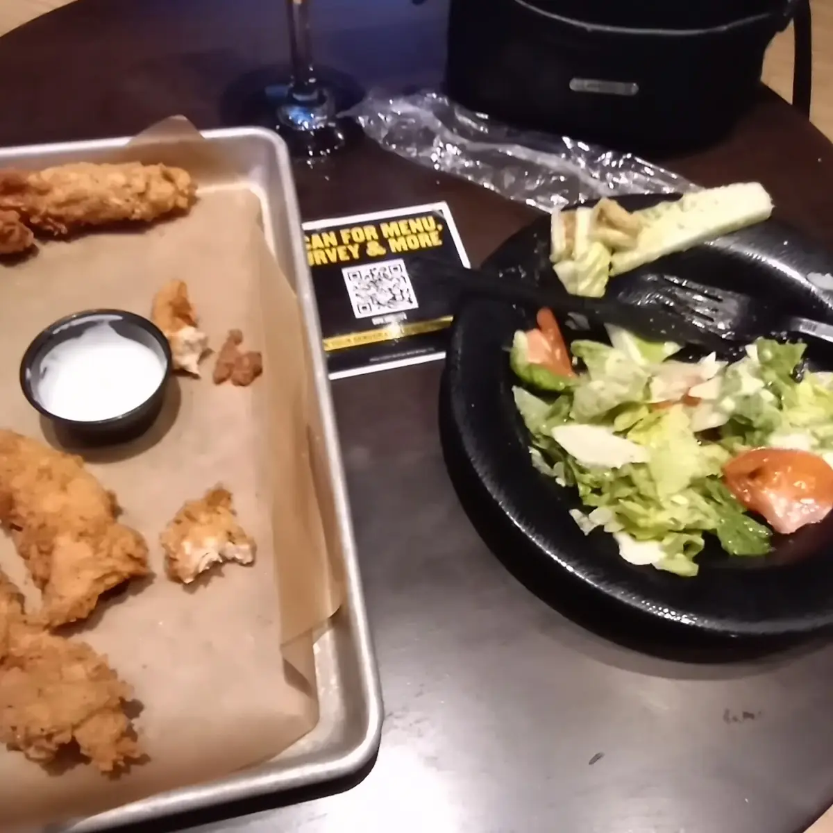 Chicken Strips with Side Garden Salad