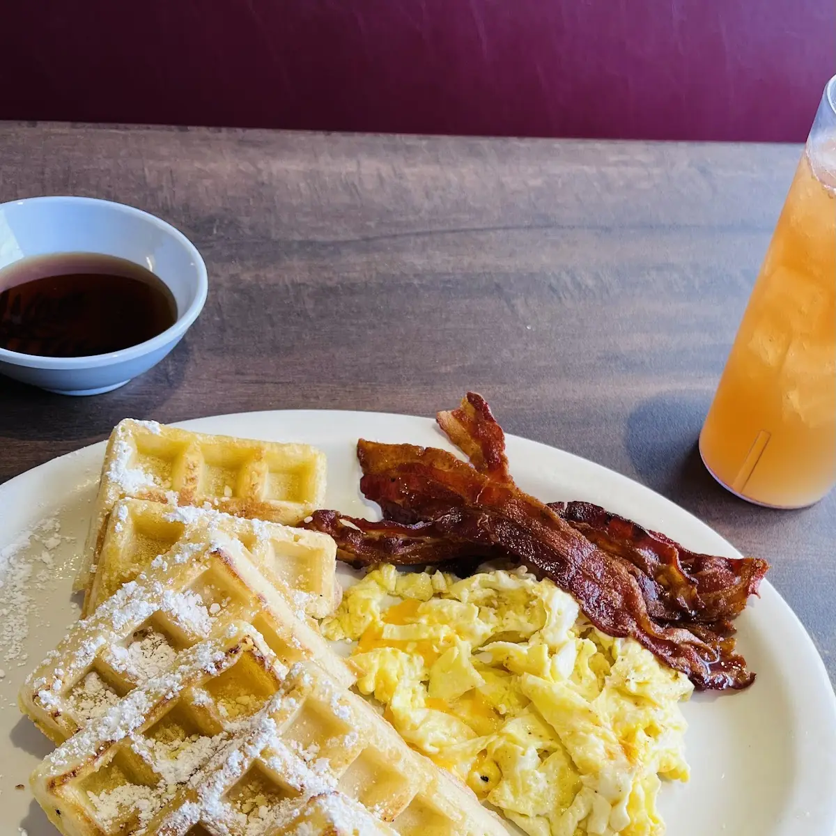 Belgian Waffles with Meat & Egg