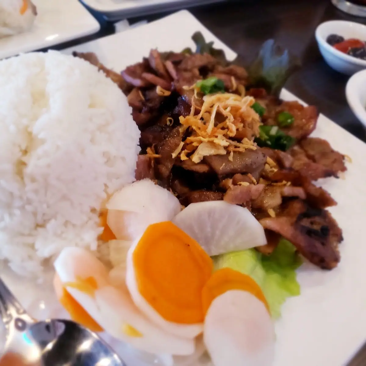 BBQ Pork & Imperial Roll with Rice