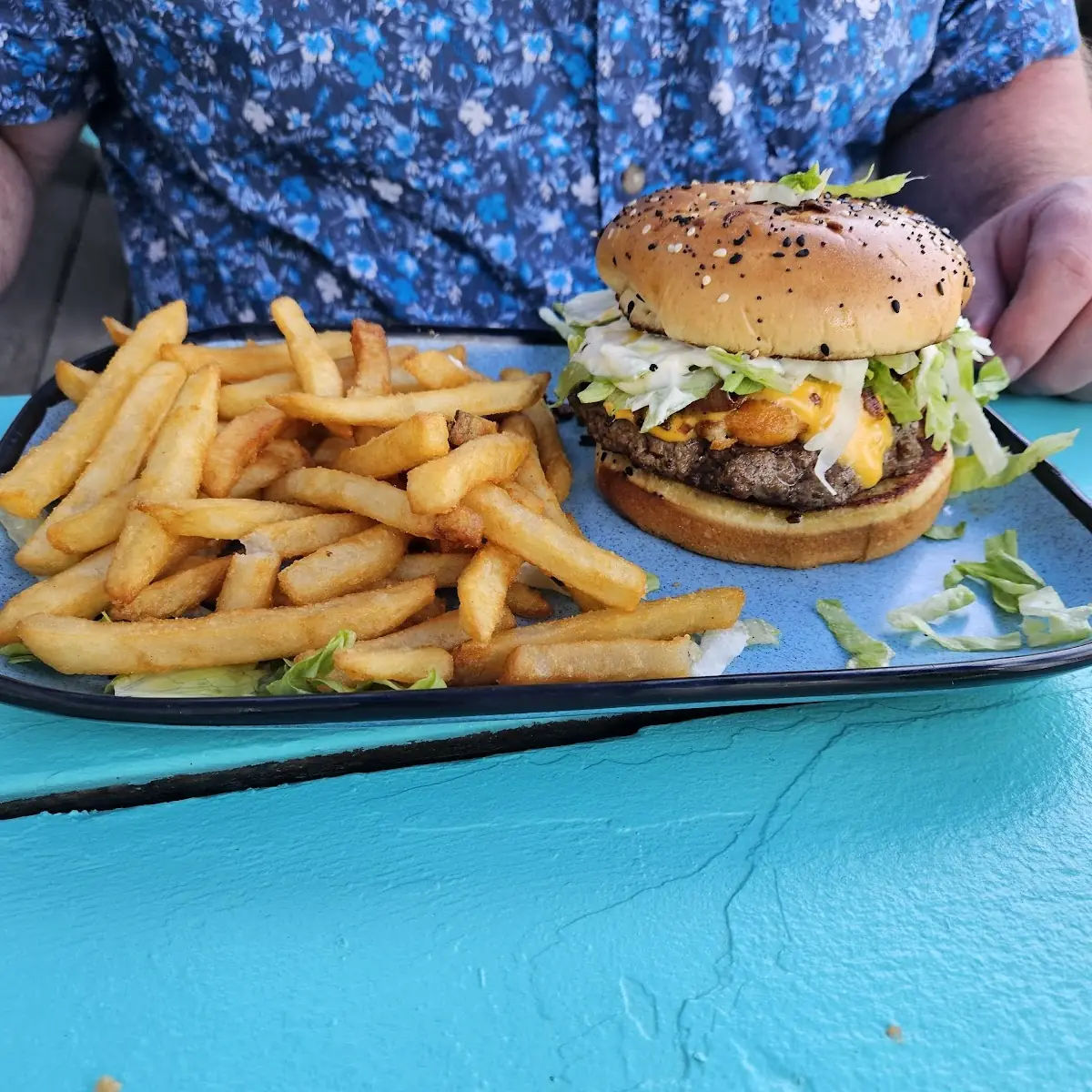 Curd Ferguson Burger and Fries